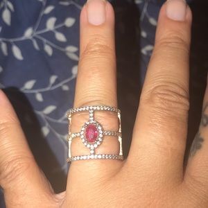 Fashion rose gold ring/red stone